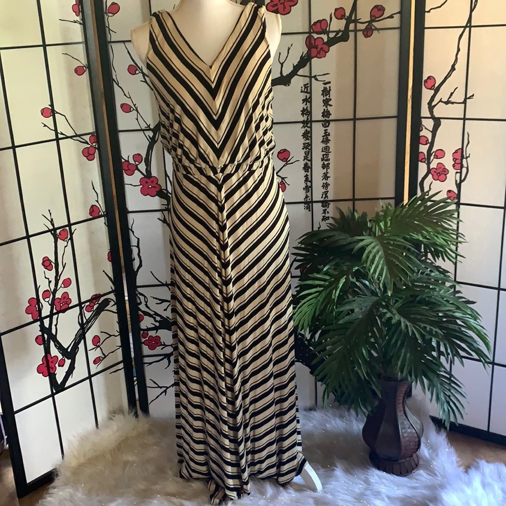Calvin Klein Black Ivory Maxi Dress